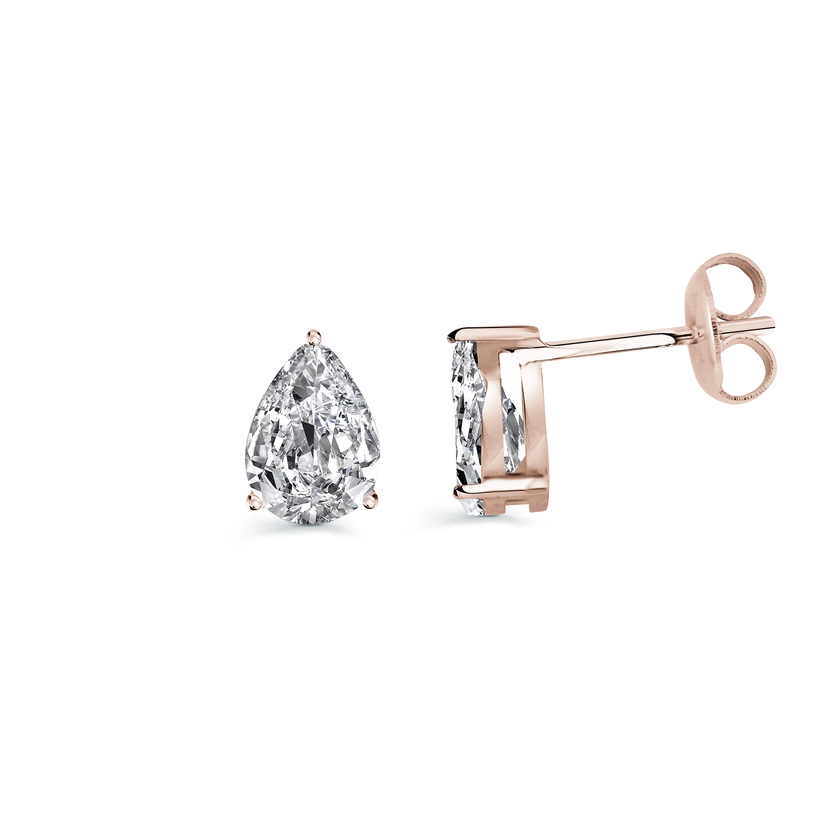 8mm Cz Pear Stud Earrings - Image 3