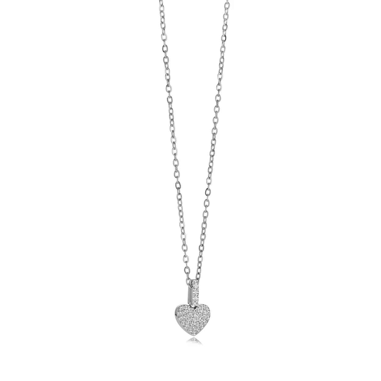 White Cz Heart Pendant