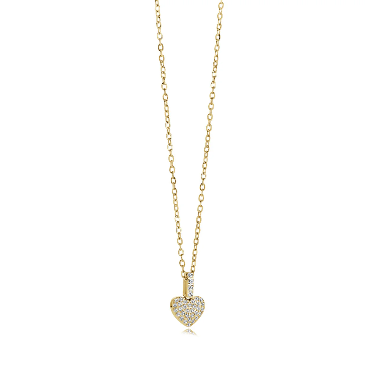 White Cz Heart Pendant - Image 2