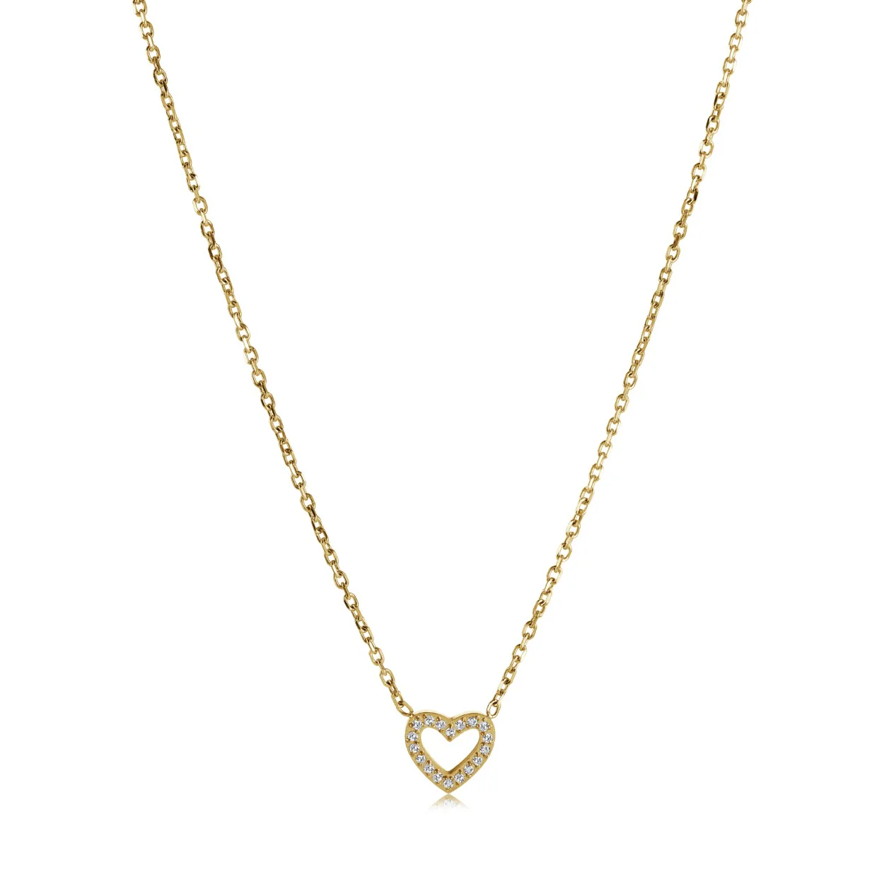 White Cz Heart-Outline Pendant - Image 2