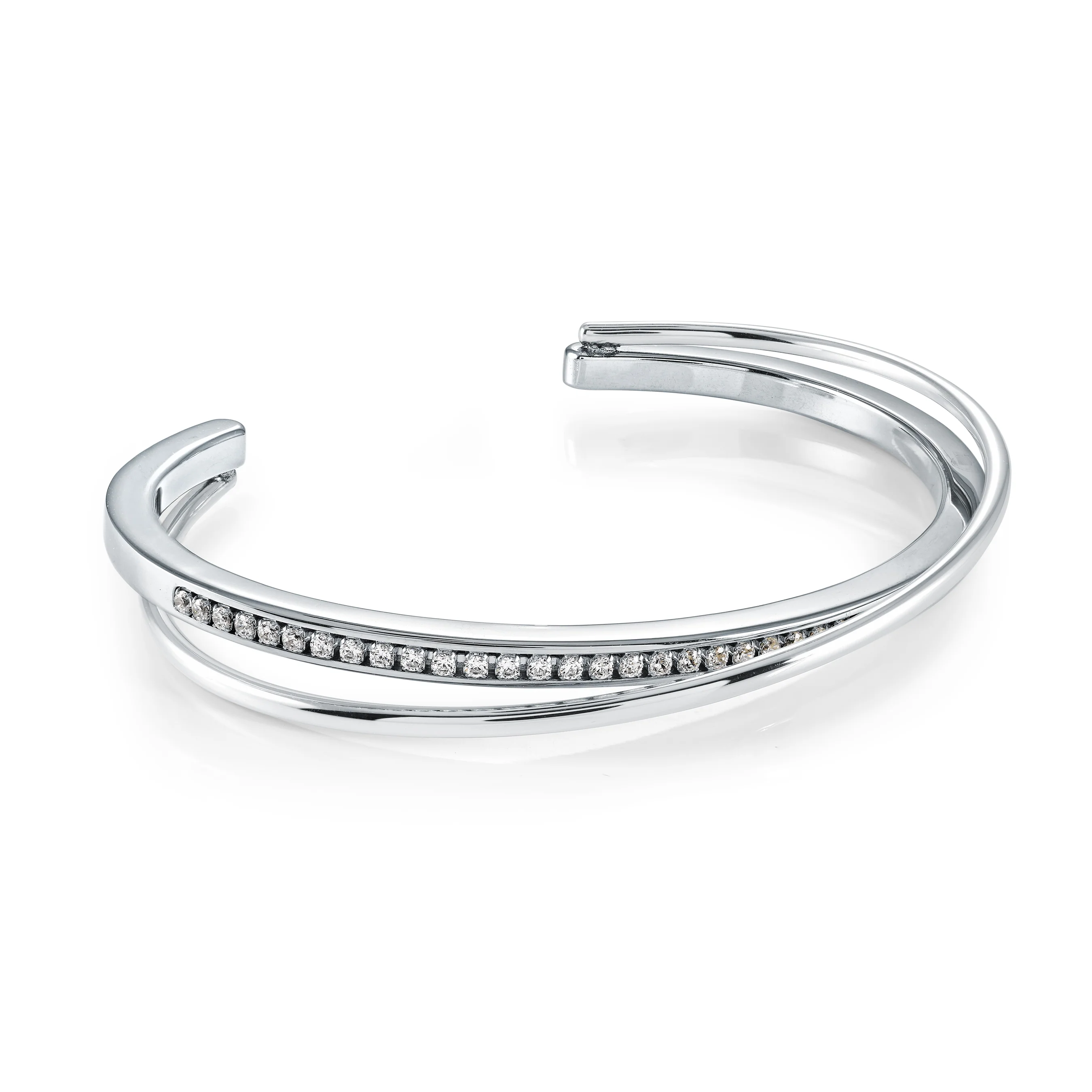 White-Cz Overlap Bangle