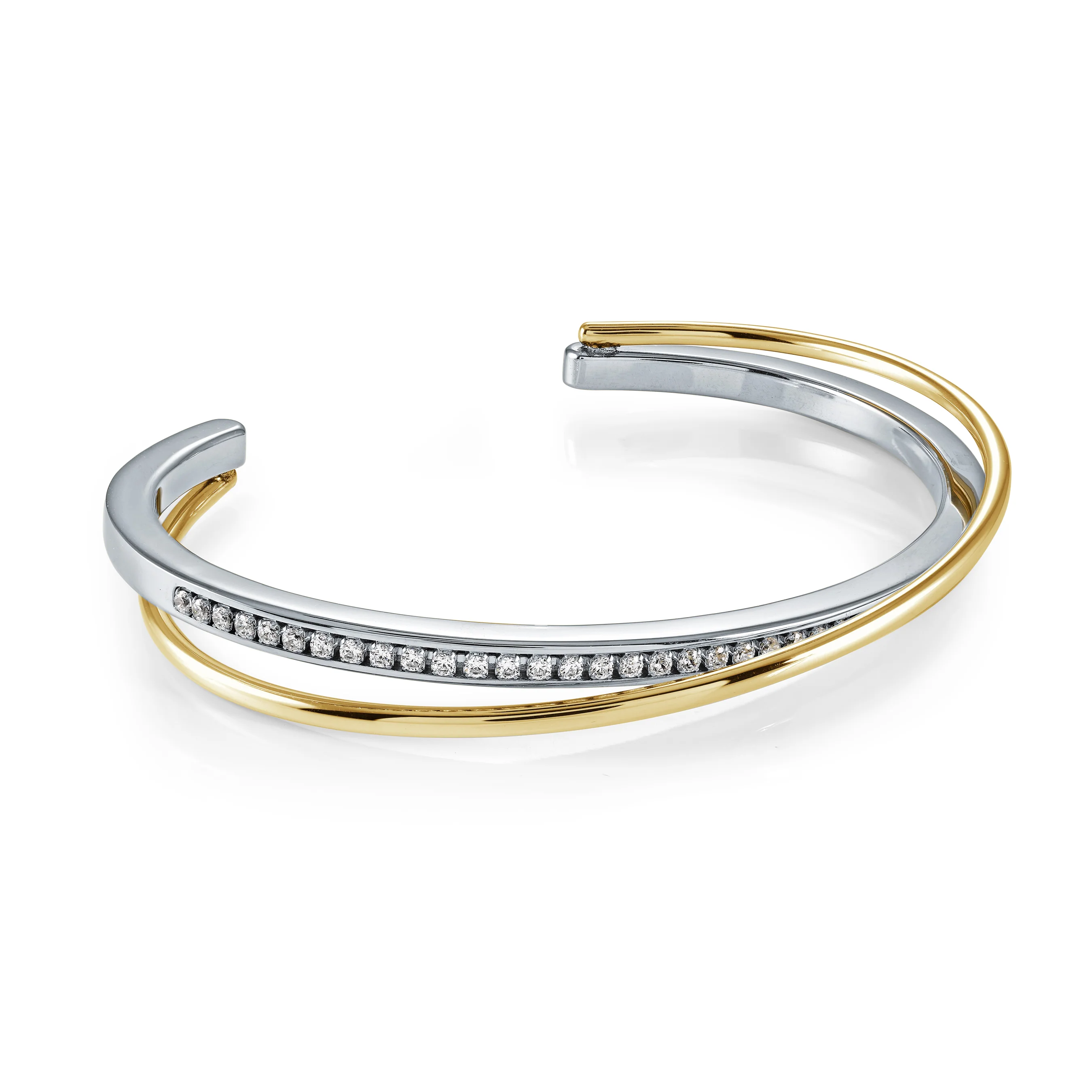 White-Cz Overlap Bangle - Image 2